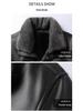 Men's Plus Size Fur Collar Leather Jacket - Warm Winter Outerwear for Middle-Aged Dads