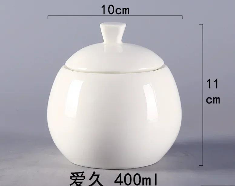 Handle White Porcelain Latte Coffee Milk Pot, Mini Milk Can, Sauce, Drainage Cup, Sugar Can, Coffee Utensils, Hotel Tableware