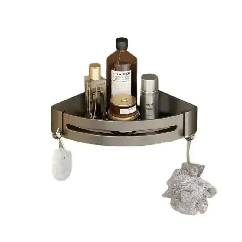 Bathroom Kitchen Shower Corner Shelf No Drilling Wall Mounted Adhesive Storage Rack Closet Organizer Wall Home Shelf Shelves