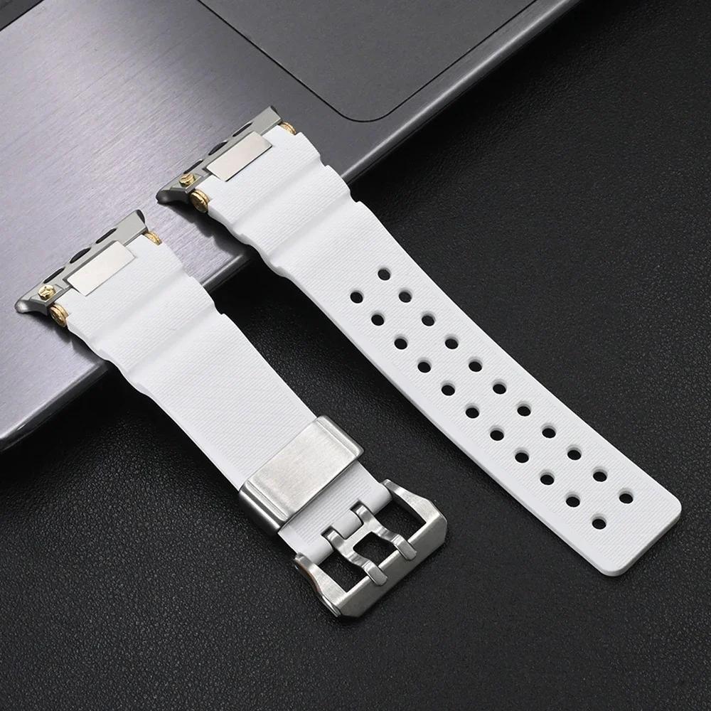 Silicone Watch Strap for Apple Watch Ultra 2 Band 49mm Sport Bracelet for Iwatch 10 46mm 9 8 7 6 Se 5 44mm 45mm Correa Wristband