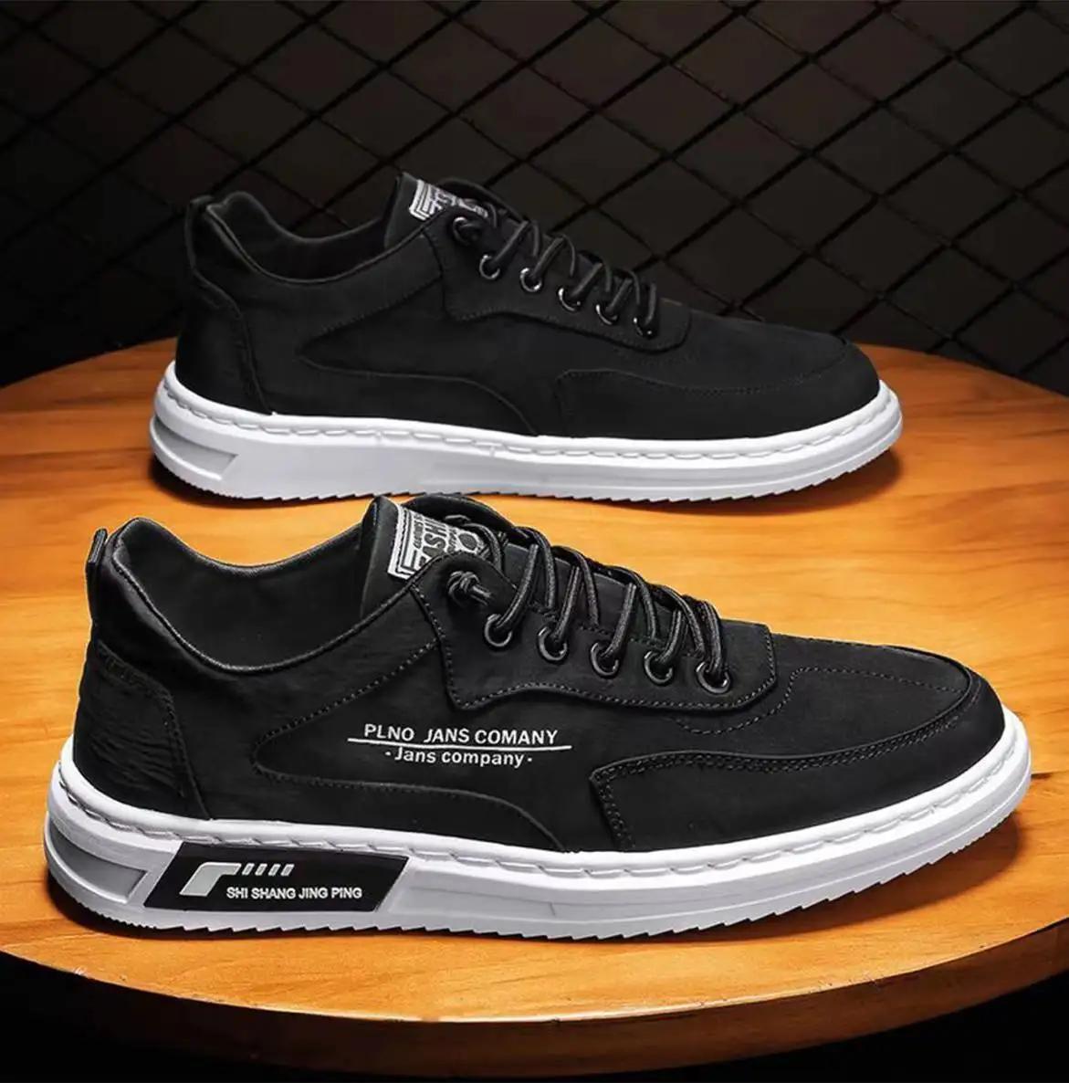 

Модные мужские туфли из вулканизированной кожи, классические туфли на платформе, парусиновые туфли для мужчин, устойчивые к запахам, повседневные мужские прочные туфли на плоской подошве 47 чёрный