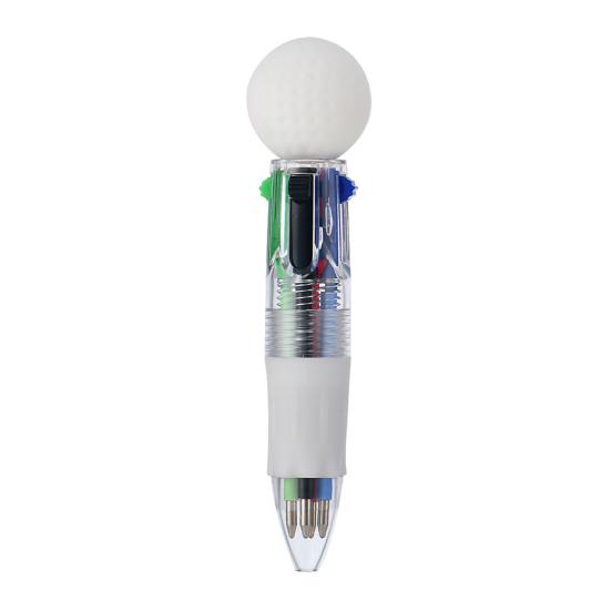2Pcs Retractable Ballpoint Pen Cartoon Sports Ball 4-Color Mini Journal Pen with Football Basketball