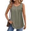 Women's Fashionable Plain Color, Round Neck, Button-Decorated Sleeveless Vest Top, Suitable For Both Inner And Outer Wear.