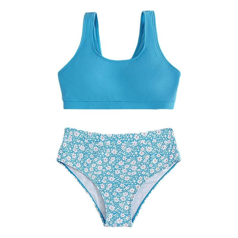 

Детский купальник танкини для девочек, пляжный купальник-бикини для девочек, комплект из двух частей 14Y