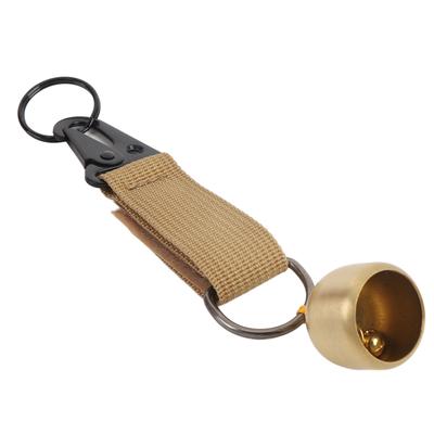 Campana de Oso Correa Engrosada Latón con Mosquetón Llavero con Campana de Sonido Claro para Escalada al Aire Libre