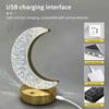 Bedroom Crystal Touch Dimming Night Light Girls Room Home Decor Aesthetics USB Bedside LED Ambient Table 3d Moon Lamp