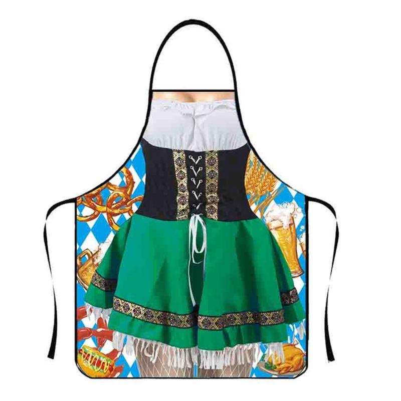 Beer Festival Oktoberfest Apron for Women Men Funny Female PartyCostume Outfit Kitchen Cooking Uniform Party Supplies