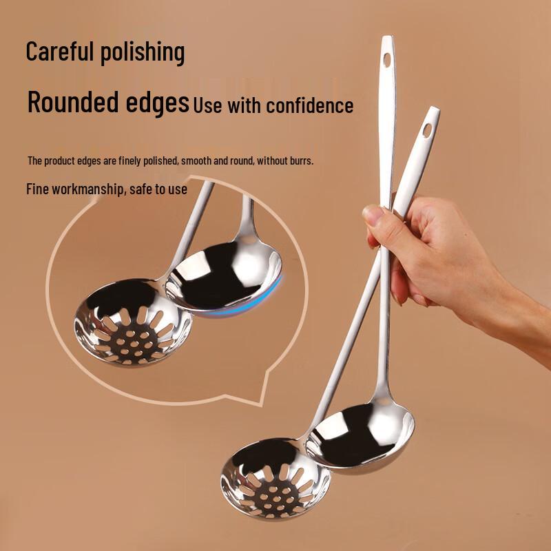 Zhi Shi 8cm Stainless Steel Soup Ladle with Hook, 4-Pack