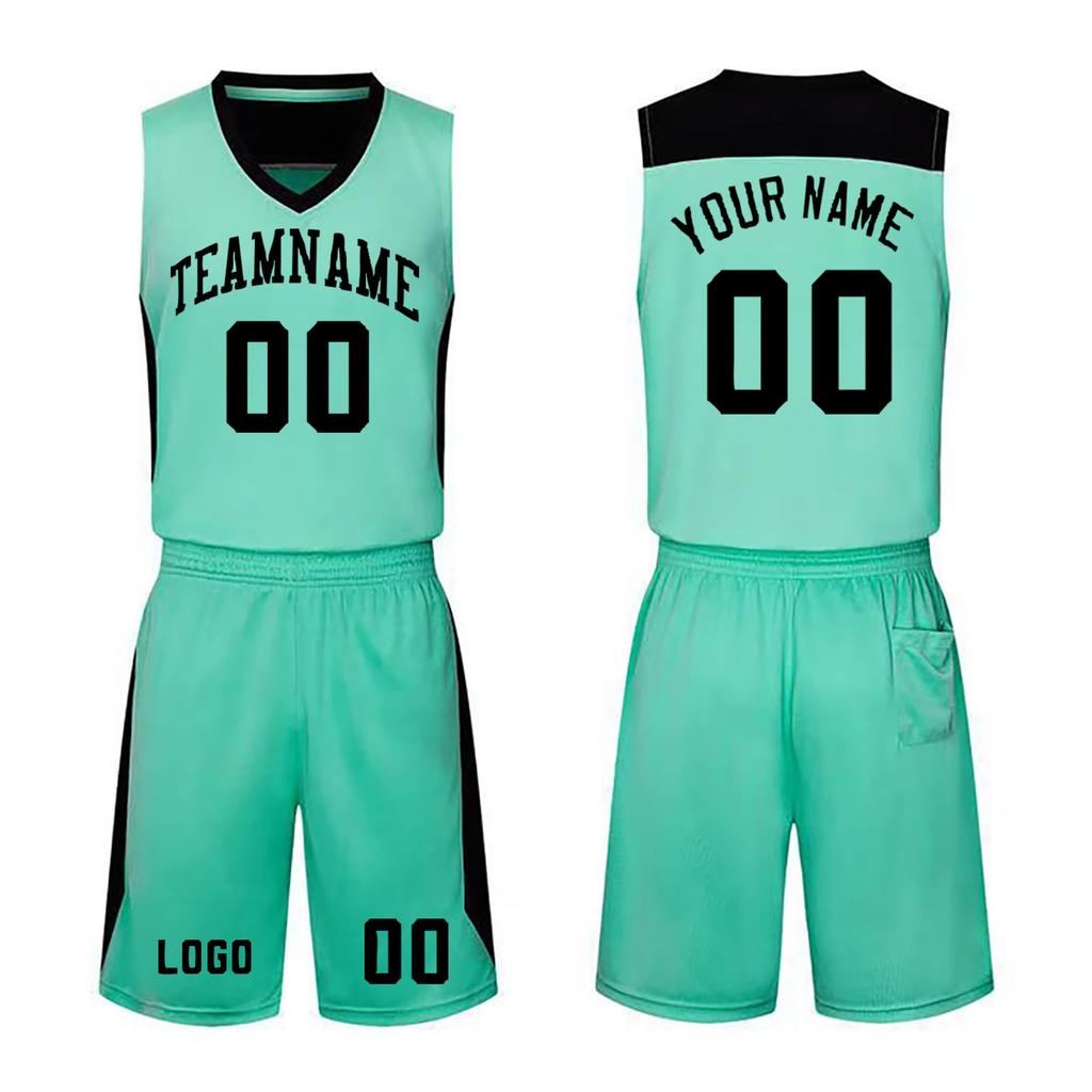 Custom Basketball Jersey Set Sleeveless Top and Shorts Two Piece Athletic Uniform for Team Men Women Youth Personalized Number