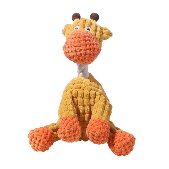 Dogs Indestructible Plush Toy Stuffed Animal Squeaky Chew Toy Puppy Teething Toy for Small Medium Large Dogs Aggressive Chewers