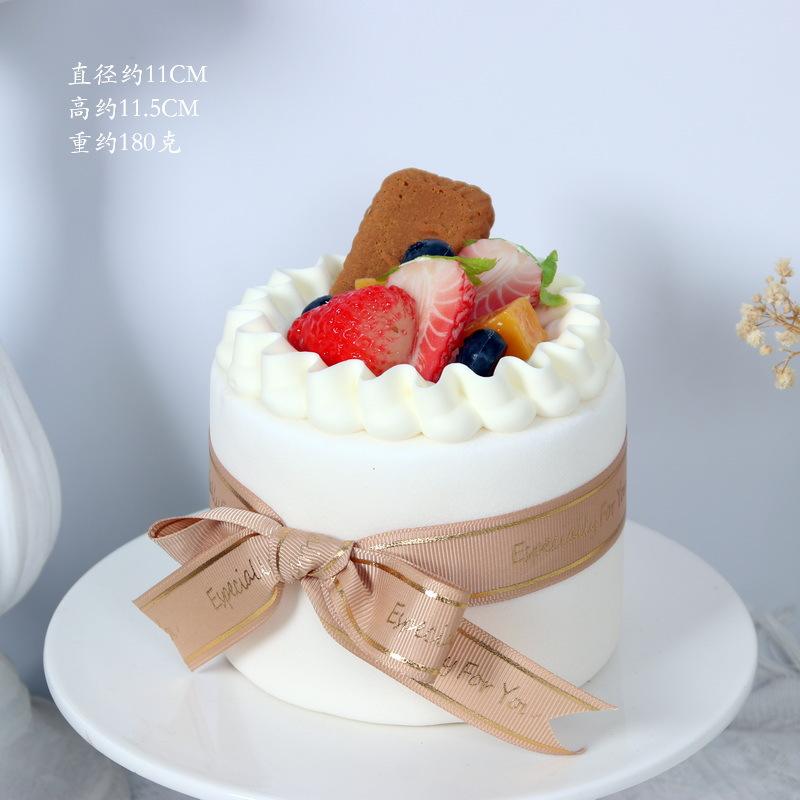 4-Zoll Simulations-Geburtstagskuchenmodell, Künstlicher Frucht-Sahnetorten-Fotografie-Requisite, Geburtstags-/Hochzeitsparty-Dessert-Schmuck, Heimdekoration