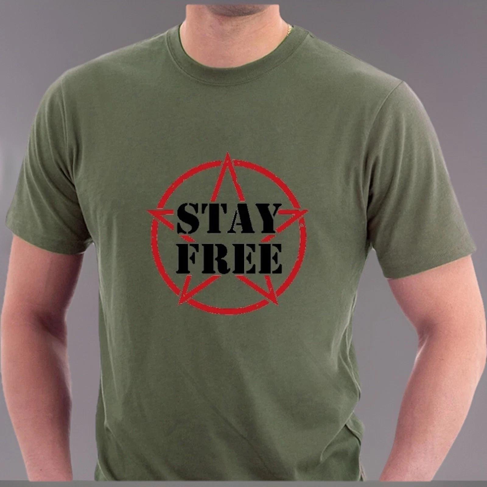Футболка The Clash Stay Free Футболка в память о панк-рок музыке Футболка со звездой от Sillytees XL