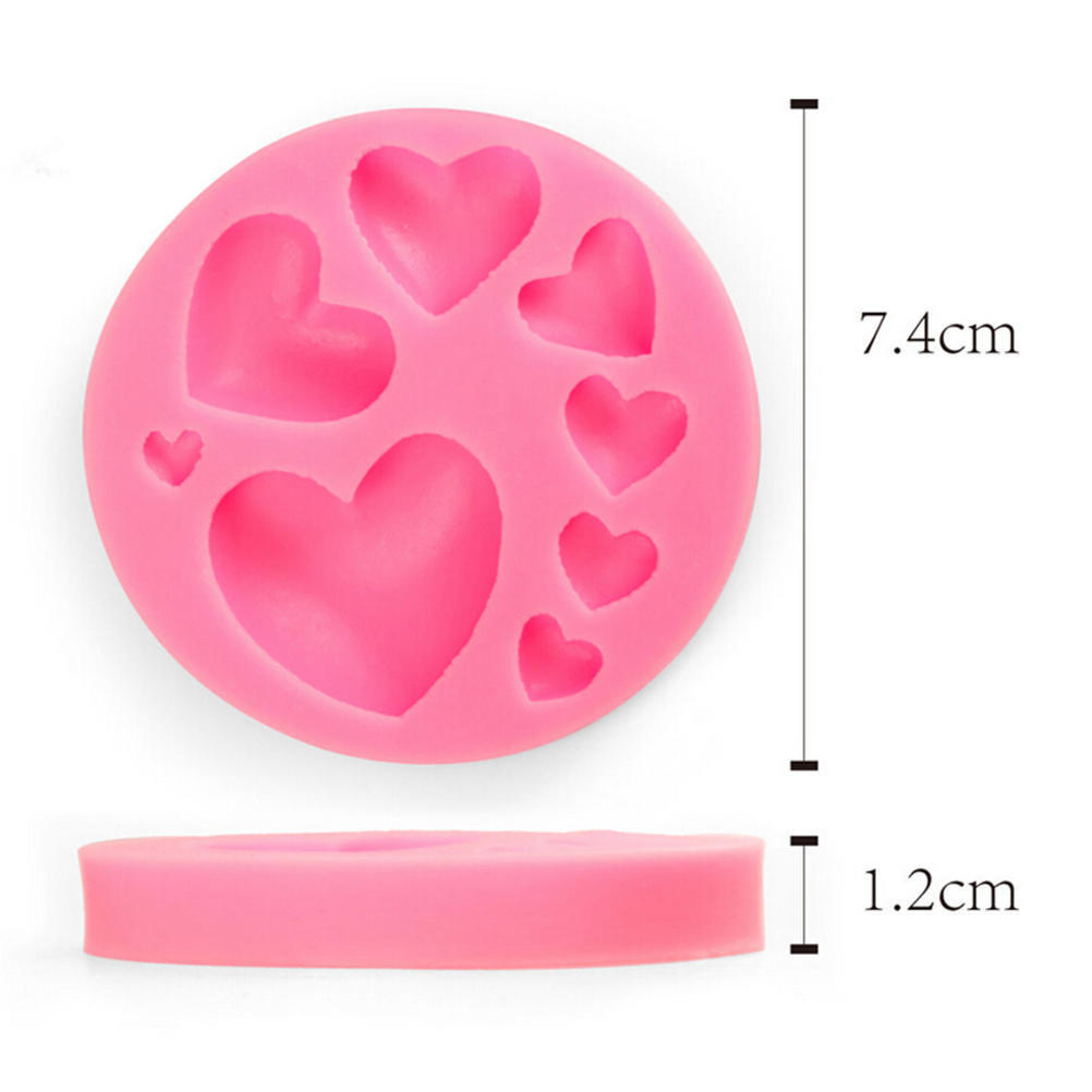 3D Diy Heart Fondant Mold Silicone Cake Decorating Craft Sugar Chocolate Mould