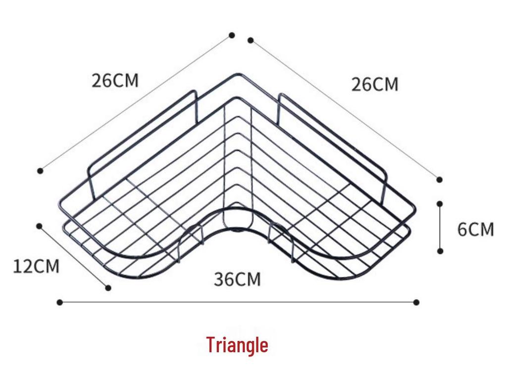 Punch-Free Iron Art Wall-Mounted Bathroom & Kitchen Corner Shelf