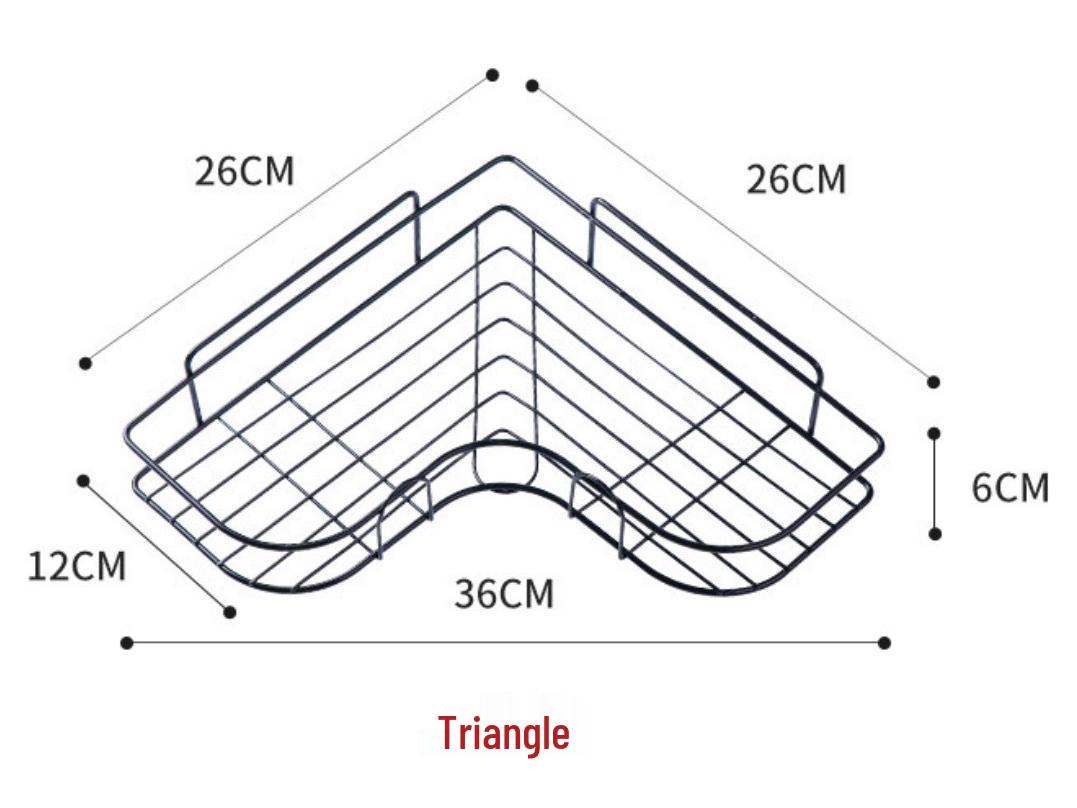 

Настенная угловая полка из кованого железа без перфорации для ванной и кухни