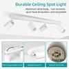 Matte Black GU10 Track Light Fixtures Directional Adjustable Flush Mount Ceiling Spotlight for Kitchen Living Room Hallway
