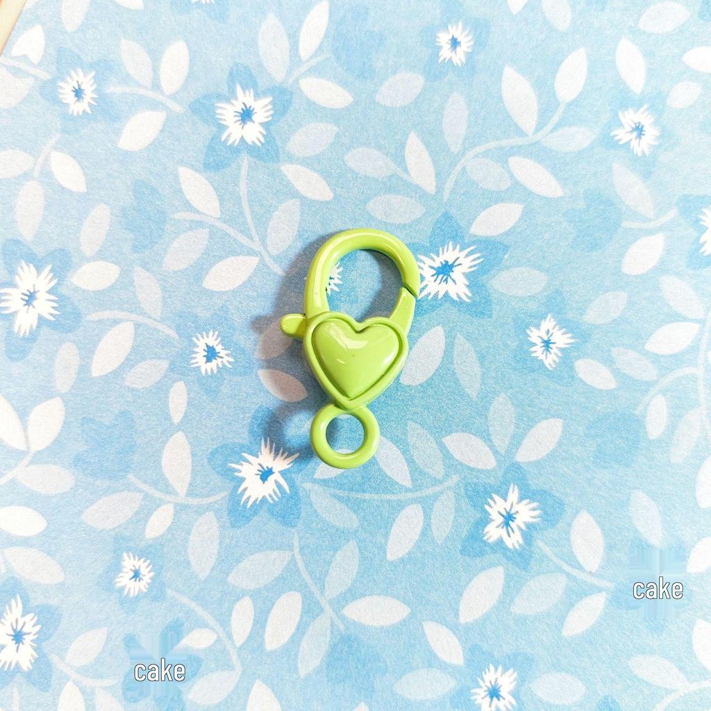 Cute DIY Heart Lobster Clasp Keychain Pendant with Spray Paint Colors