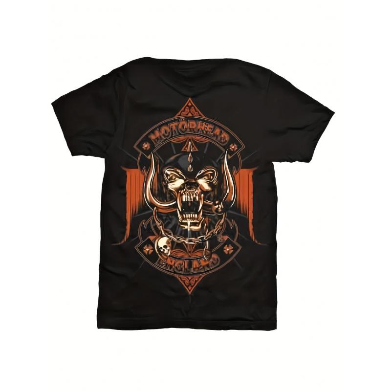 Motrhead Heavy Metal Graphic T Shirt Black Band Tee with Skull, Horns & Flames 100% Breathable Unisex Shirt for Men & Women Punk Rock Concerts,