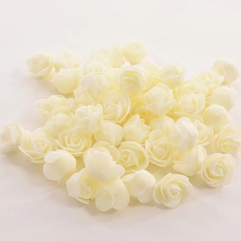 50pcs/bag Beautiful Colorful Foam Flower Roses Suitable Bride Wedding Artificial Flowers Decorative Handmake Diy Gift Box Decor