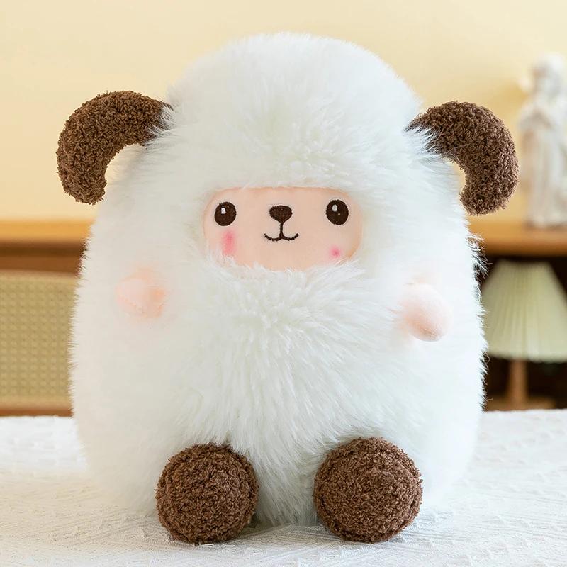 

Sheep Doll Plush Toy Cute Sheep Soft Stuffed Animal Sleeping Pillow Cushion Christmas Gifts for Kids and Girls 35CM білий