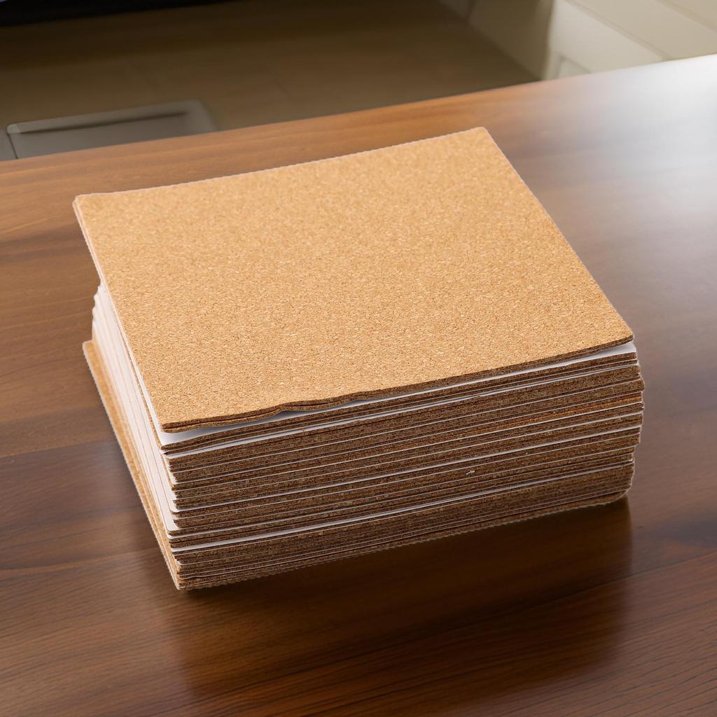 Square Cork Mat With Back Glue 100 X 100 X 1mm 40pc