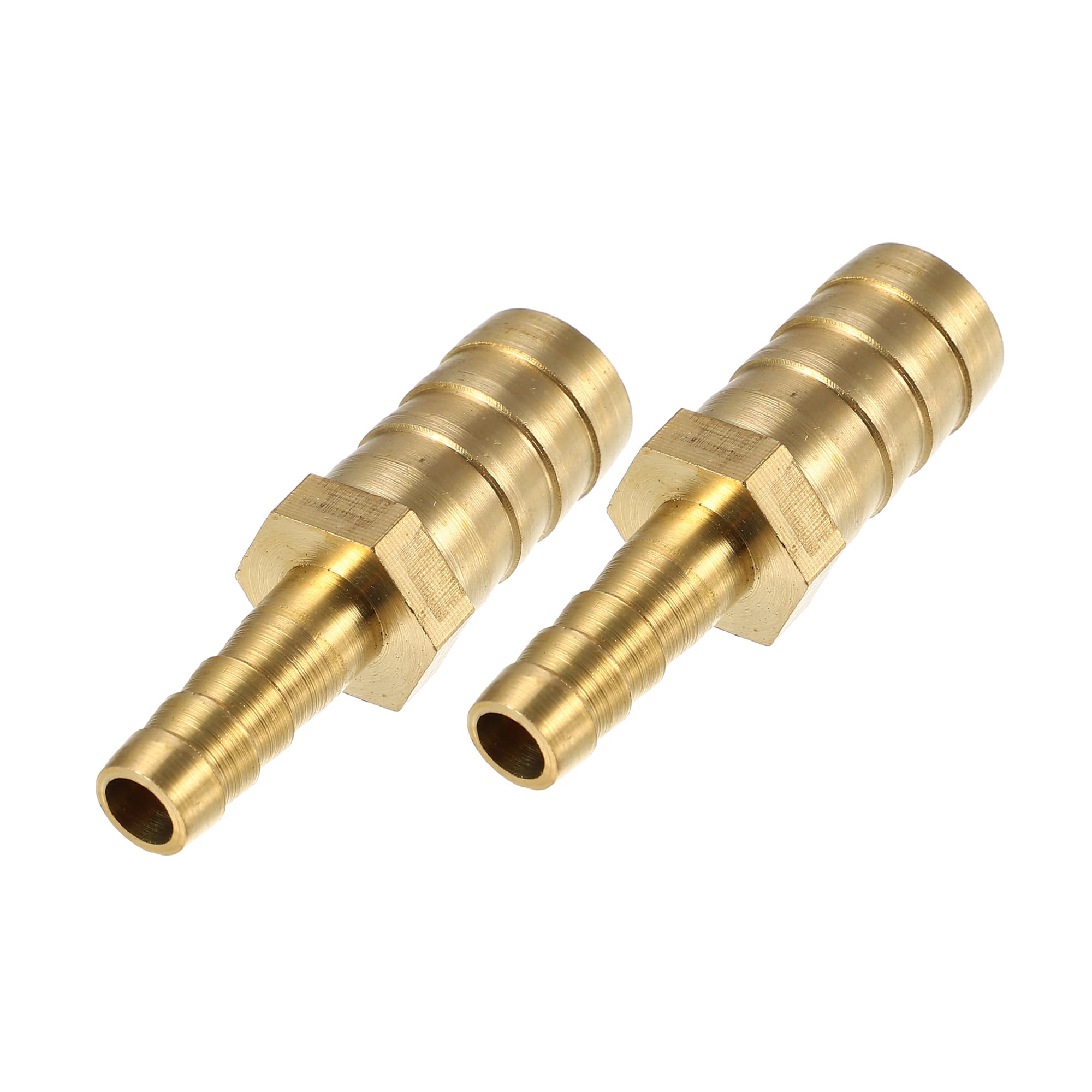 

A ABSOPRO 14mm - 8mm Straight Shape Hose Barb Tube Pipe Fitting Brass Hose Fitting Connector (Set of 2) 14.7x49mm золотий