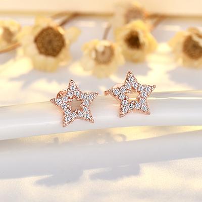 Exquisite Micro-Set Zirkon Fünfzackigen Stern Ohrringe für Frauen Neue Licht Luxus Nische Super Flash Ohrringe