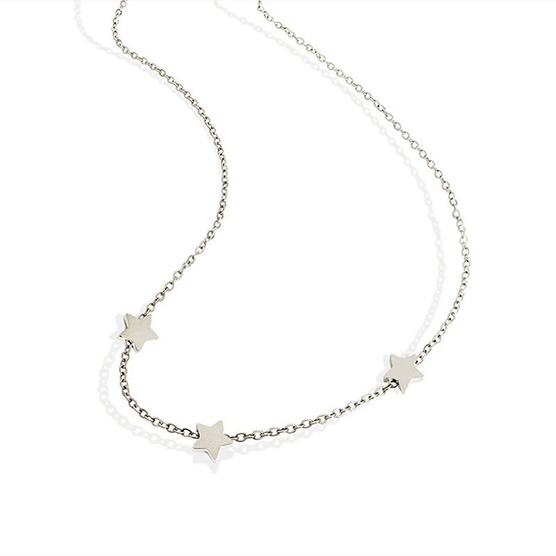 

Simple Ladies Fashion Handmade Chain Jewelry, Alloy Star Pentagram Short Necklace Collarbone Chain срібний