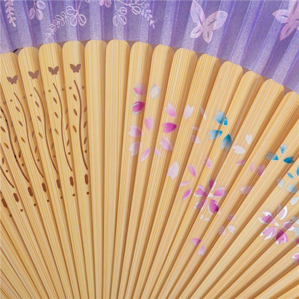 Chinese Style Portable Folding Fan Butterfly Floral Pattern Dance Fan Elegant Handheld Fan  Summer