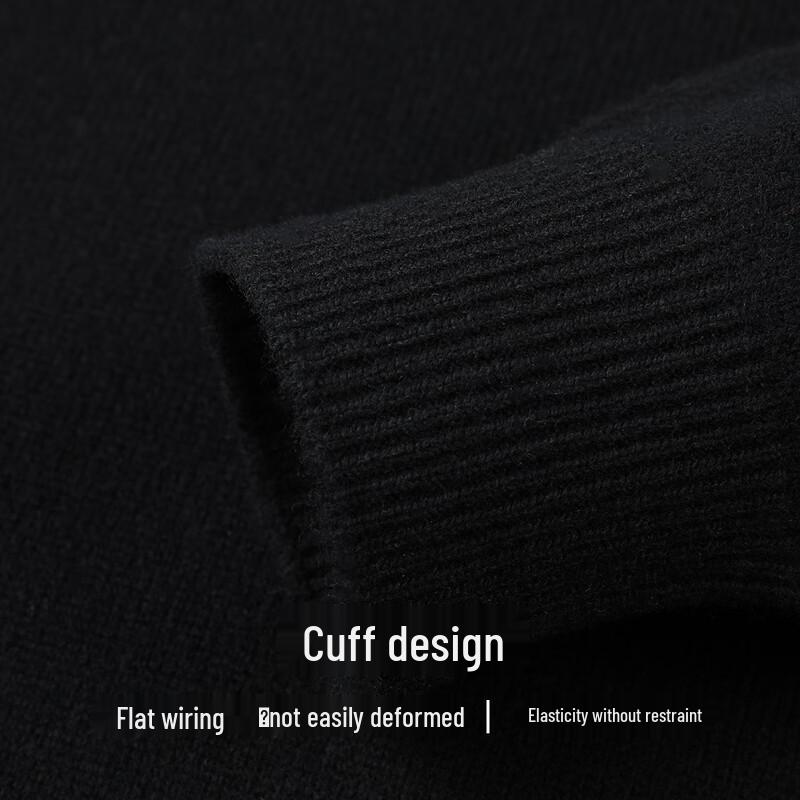 SNOWFLYING Men's Cashmere Blend Round Neck Thick Wool Sweater