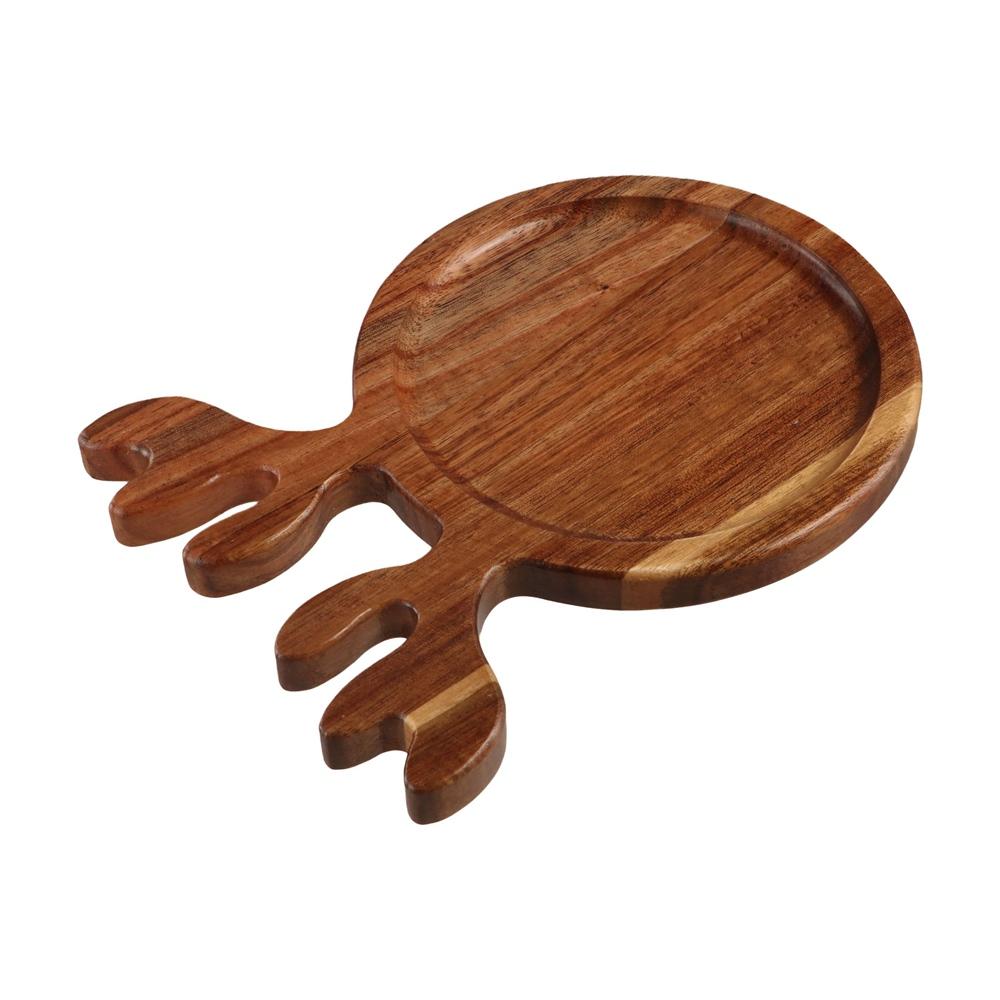 Smooth Surface Antler Shape Wood Tray Drop-proof Christmas Snack Tray Cheese Platter  Xmax