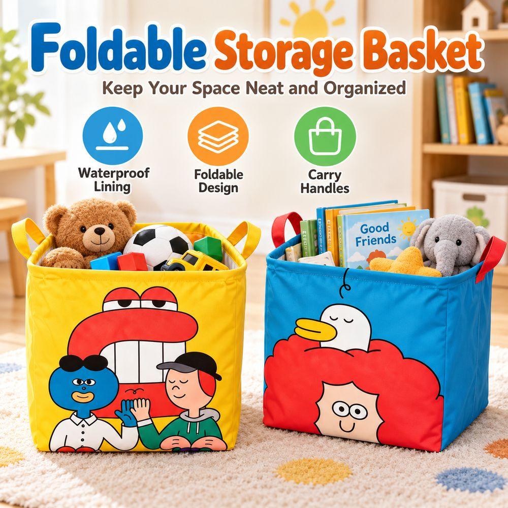 Fabric Foldable Storage Basket Waterproof Miscellaneous Storage Bag Home Organization