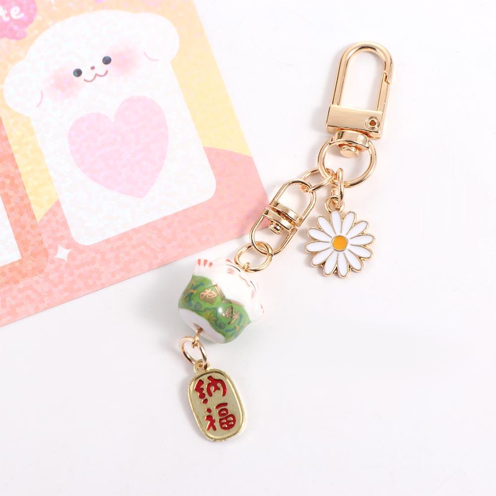 Charms Key Chain Lucky Cat Keychain Mobile Phone Straps Maneki Neko Trinkets Mobile Phone Lanyard