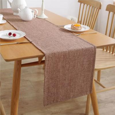 Creative Solid Color Linen Table Runner Home Desktop Decorative Tea Mat Tea Table Runner Rectangular Cabinet Table Runner