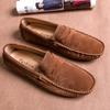 Fashion Men's Loafers Hot Selling Spring Autumn Men's Suede Leather Shoes for Commuting Massage Sole Flat Bottomed Walking Shoes