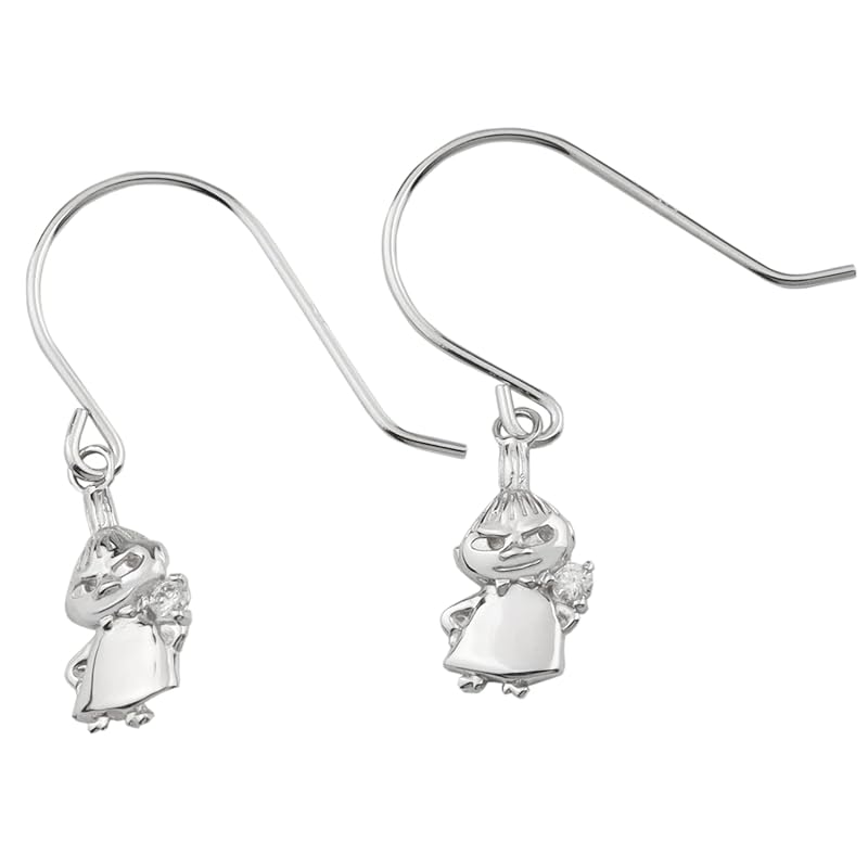 

[Shinjuku Gin no Kura] Moomin MOOMIN Limited fixed With BOX little my Swaying diamond hook earrings 2P for both ears silver 925 ladies public formula