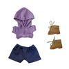 COZENTA Plush Doll Clothes and Shoes Set Hoodie, Pants, (A Purple, 10cm)