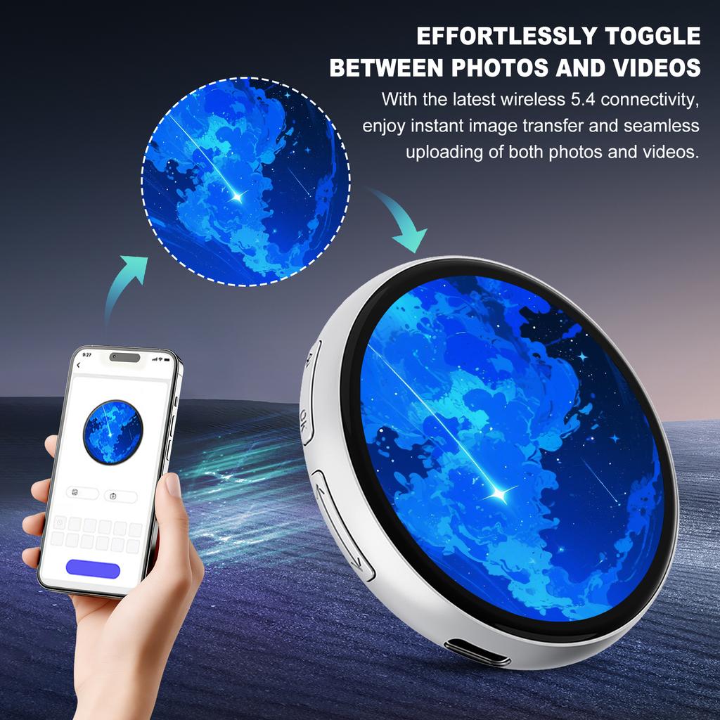 Electronic Anime E-Badge 1.85-In IPS BT Connection Peripheral Badges Dynamic Smart Display Screen Tag Pins Gift for Friends