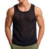 Men's Sleeveless Tank Tops Knitted Hollow Out Crochet T-Shirts Muscle Summer Vacation Beach Shirts Casual Athletic Muscle Pullover Vest Top for Male