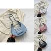 Fashionable Street Style Pu Leather Handbag Medium Crescent Bag With Zipper
