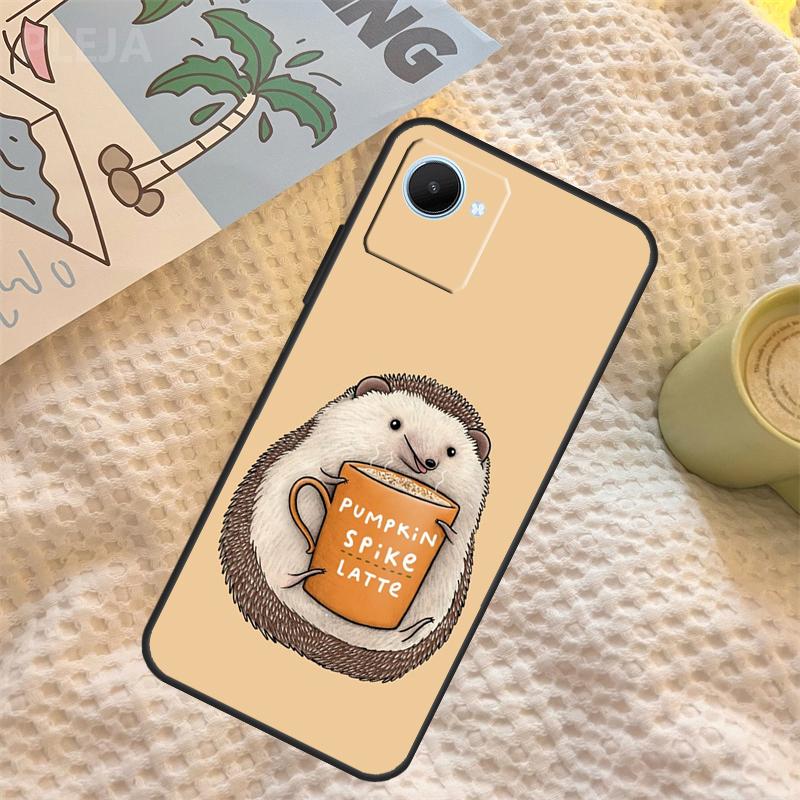 Kawaii Hedgehog Case For Realme C55 C71 C67 C51 C75 C63 C61 C65 C53 C35 11 12 13 14 Pro Plus GT6 GT7 15 Pro