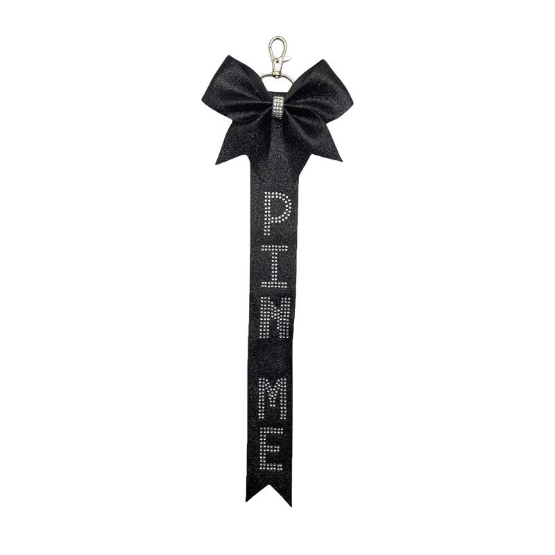 Cheerleader Glitter Bow Keychain with Butterfly Knot Pendant