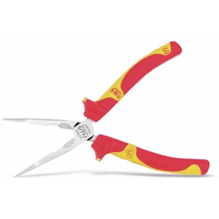 NWS 141-49-VDE-205 VDE Pince plate à becs ronds Acier à outils 205 mm