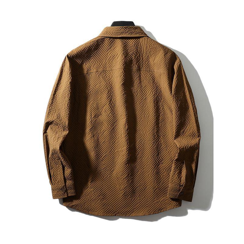 Japanese-Style Retro Seersucker Shirt Men Long Sleeves 2024 New Arrival Spring and Autumn Coat Export Men's Casual Shirt