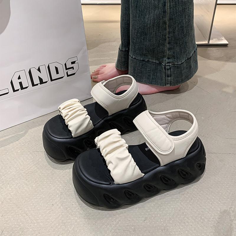 Muffin platform sandals women wear fashion and high sense versatile Roman beach shoes are not tired