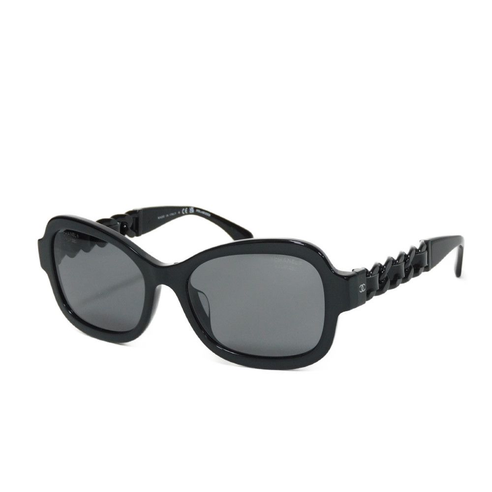 Used 10097 Square Shape Butterfly 5465-QA c.888/T8 7968 Polarized Patent Leather Chain COCO Mark Black Women's from