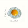 Fried Egg-Shaped Refrigerator Magnet – Oval Plastic Kitchen Decor with Golden Accents, Perfect for Holidays Like Easter