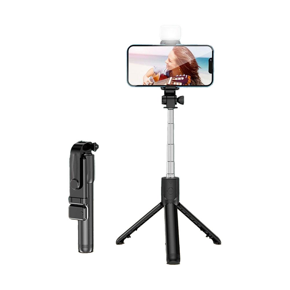 Cell Phone Selfie Stick Tripod Bluetooth Remote Wireless Selfi Stick Phone HolderStand with Beauty Fill Light for Phone