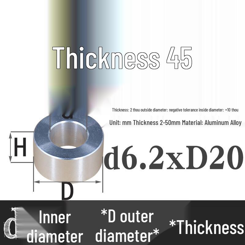 Außen-Ø 20mm Aluminiumlegierung Flache Unterlegscheibe Abstandshalter mit M6/M8/M10/M12 Innenloch - Metallwellenbuchse Isoliersäule.