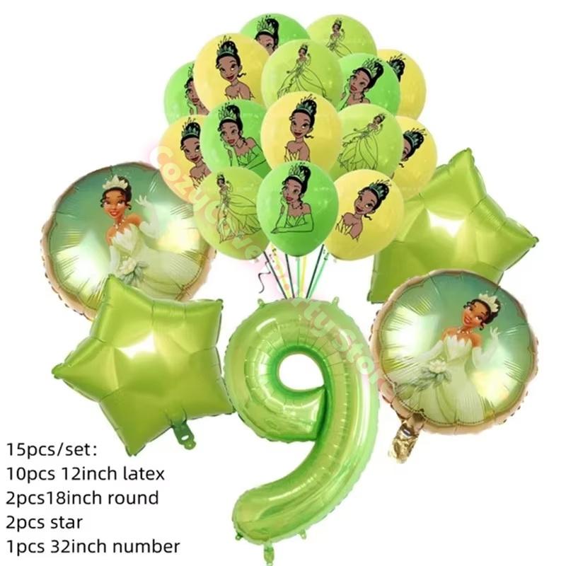 Frog Tiana Princess Party Decoration Set Paper Cup Plate Napkin Balloons Kids Girl Birthday Surprise Gift Baby Shower Photo Prop